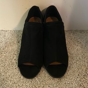Black Ankle Open Toed Booties